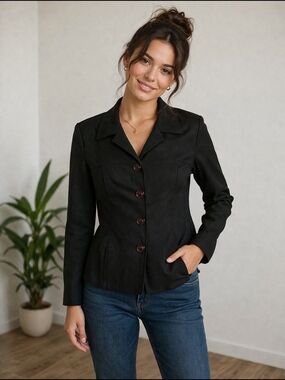 City Triangles Black Fitted Button Blazer #230